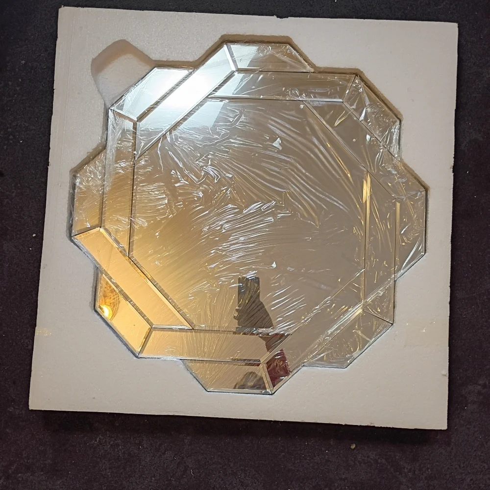 Modern Silver Octagonal Wall Mirror